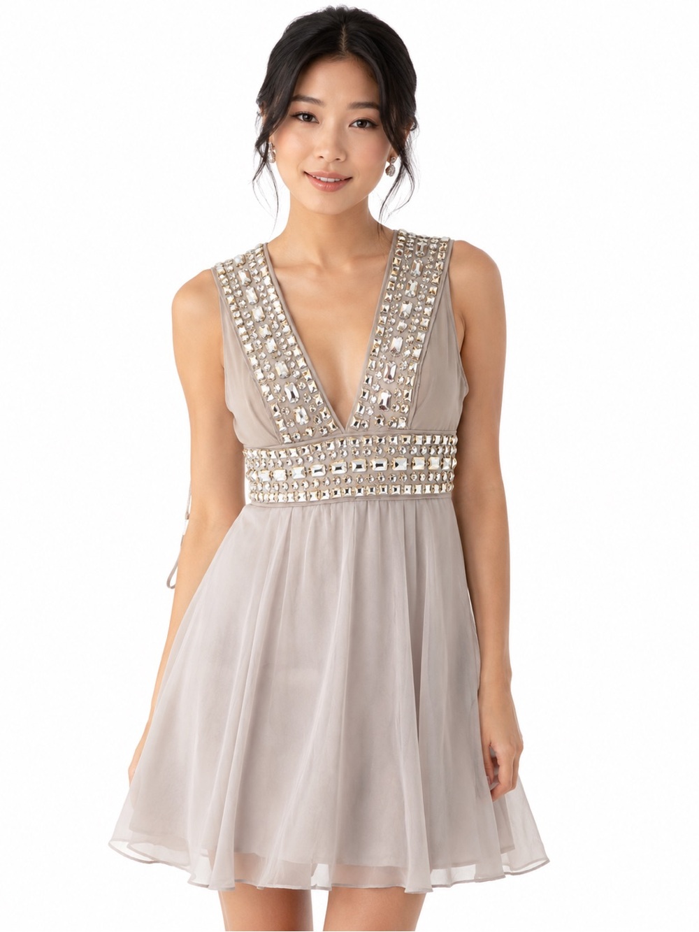Bebe Gem Stones Dress XS